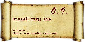 Orszáczky Ida névjegykártya