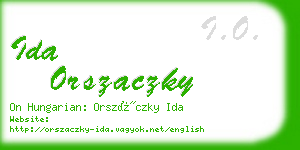 ida orszaczky business card